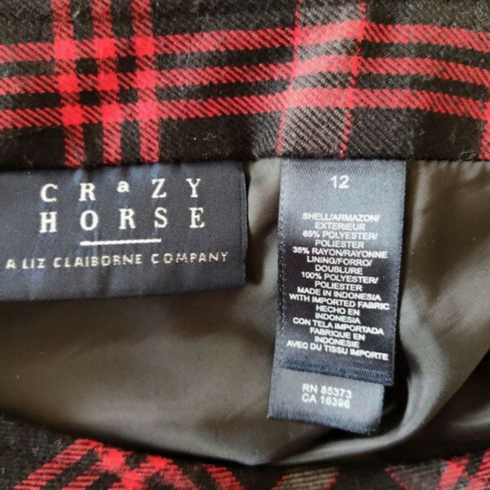 Plaid Maxi Skirt Office Academia Modest Red Black And Grey Plaid Size 12 Large - Picture 3 of 3